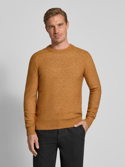 SELECTED HOMME Regular Fit Strickpullover mit Alpaka-Woll-Mix Modell 'RAI' Cognac 4