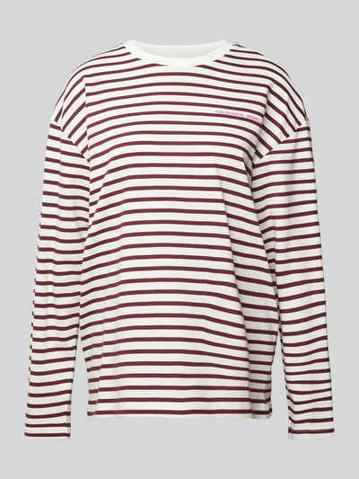 Colourful Rebel Longsleeve mit Label-Print Bordeaux 2