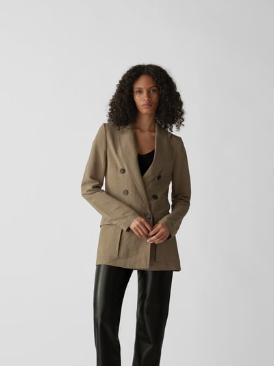 Roberto Collina Blazer mit Pattentaschen Khaki 4