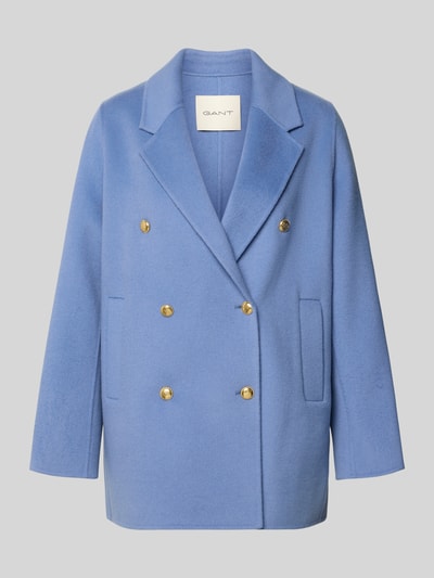 Produktfoto, Jacke mit Reverskragen und Eingrifftaschen von Gant in Blau, Baumwoll-Mix mit Kaschmir-Anteil, Regular-Fit, Zweireiher