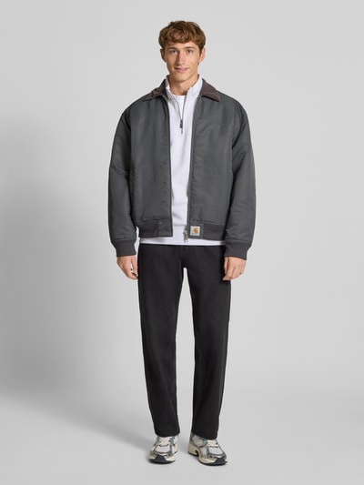 Only & Sons Regular Fit Troyer aus Baumwoll-Mix Modell 'CERES' Hellgrau Melange 1