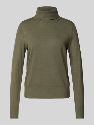 s.Oliver RED LABEL Regular Fit Feinstrickpullover aus Viskose-Mix mit Rollkragen Khaki 2