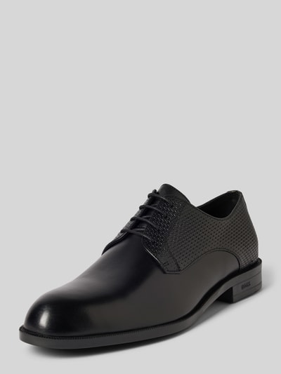 BOSS Derby schoenen met gevlochten look, model 'Tayil' Zwart - 1