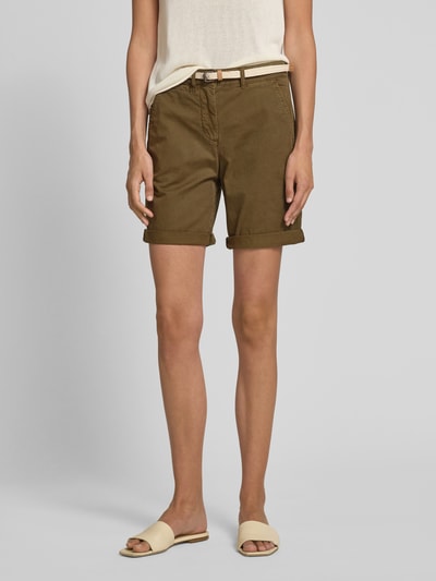Tom Tailor Regular Fit Chinoshorts aus Baumwoll-Mix Oliv 4
