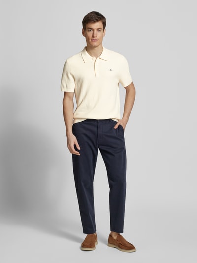 Gant Regular Fit Poloshirt mit Strukturmuster Offwhite 1