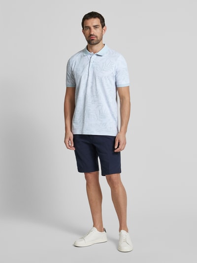 Fynch-Hatton Slim Fit Poloshirt mit Logo-Stitching Eisblau 1