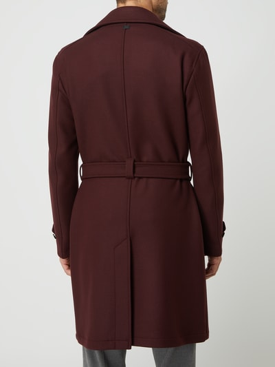 Strellson Trenchcoat van wolmix, model 'The Trench Coat' Bordeaux - 5