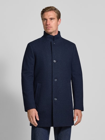 MCNEAL Lange jas met opstaande kraag en steekzakken Donkerblauw - 4