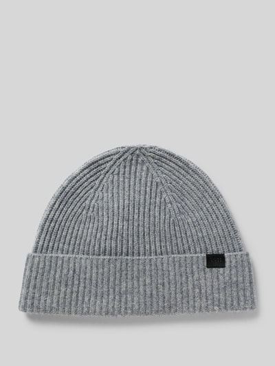 BOSS Czapka z mieszanki wełny i kaszmiru model ‘FILIPPO’ Jasnoszary melanż 1