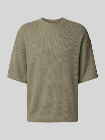Jack & Jones Premium Gebreid shirt met ronde hals, model 'KALEB' Olijfgroen - 2