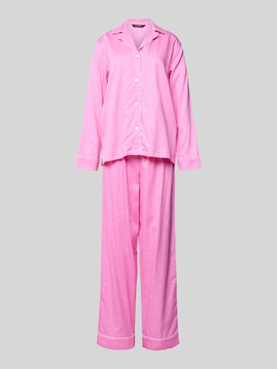 Lauren Ralph Lauren Pyjama van een mix van katoen en viscose met reverskraag Roze - 1