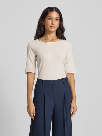 Marc Cain T-shirt met ronde hals Taupe - 4