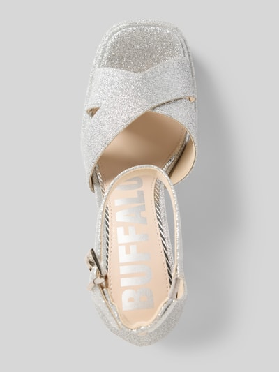 Buffalo Sandalette aus Leder mit Blockabsatz Modell 'MAY' Silber 3