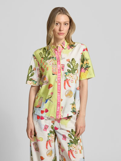 Marc Cain Bluse aus Viskose-Mix mit abgerundetem Saum Weiss 4
