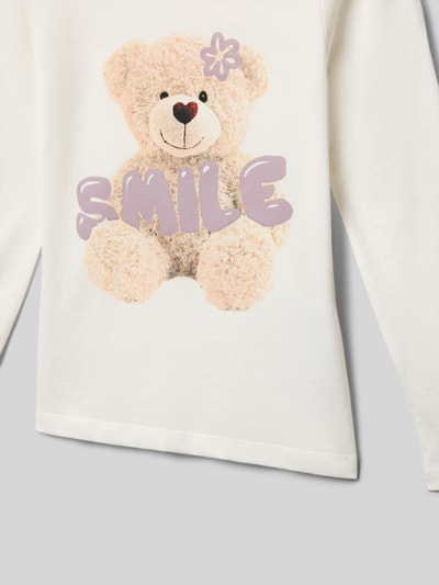 s.Oliver RED LABEL Bluzka z długim rękawem o kroju regular fit z mieszanki dżerseju i bawełny Biały 2