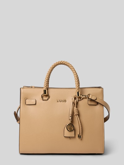 Liu Jo White Handtasche mit Label-Applikation Modell 'MANHATTAN' Hellbraun 2