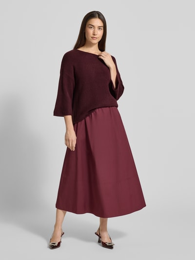 ROBE LÉGÈRE Strickpullover mit Leinen-Anteil Bordeaux 1