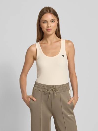 Guess Activewear Tanktop van viscose met labeldetail, model 'COLETTE' Ecru - 4