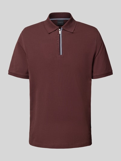 bugatti Regular Fit Poloshirt mit Reißverschluss Bordeaux 2