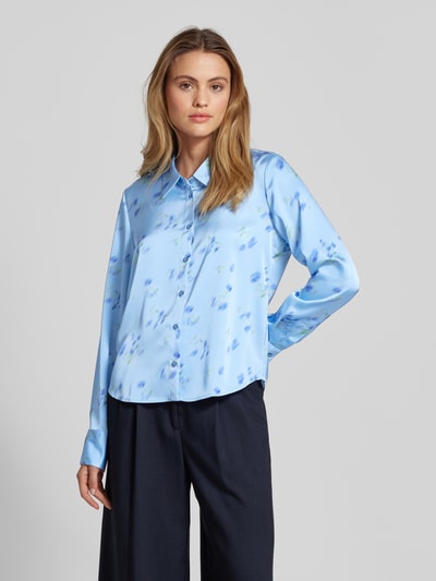 HUGO Regular Fit Bluse mit durchgehender Knopfleiste Modell 'Elka' Hellblau 4