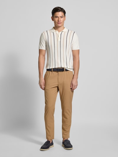 MCNEAL Tapered fit stoffen broek met elastische band Camel - 1