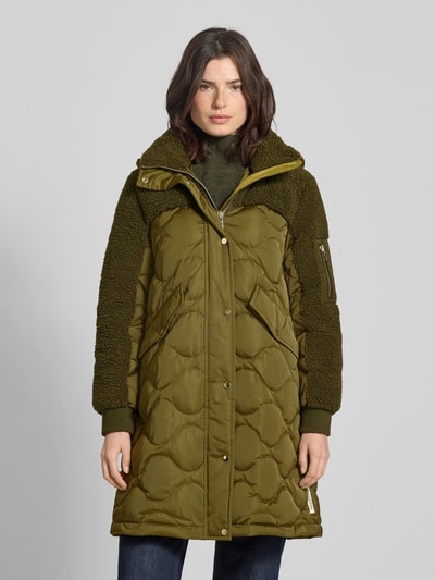 Marc O'Polo Płaszcz puchowy o kroju regular fit z obszyciem z imitacji futerka Khaki 4