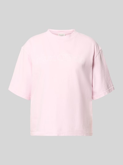 Produktfoto, Boxy Fit T-Shirt aus reiner Baumwolle von Marc O'Polo, Damen T-Shirt in Optik: Unifarben, Label-Schriftzug, Rundhals, Kurzarm, Material: Reine Baumwolle