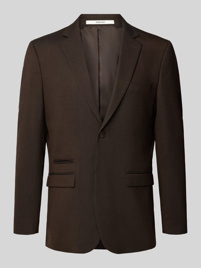 SELECTED HOMME Slim fit colbert met wol, model 'NEIL' Donkerbruin - 2