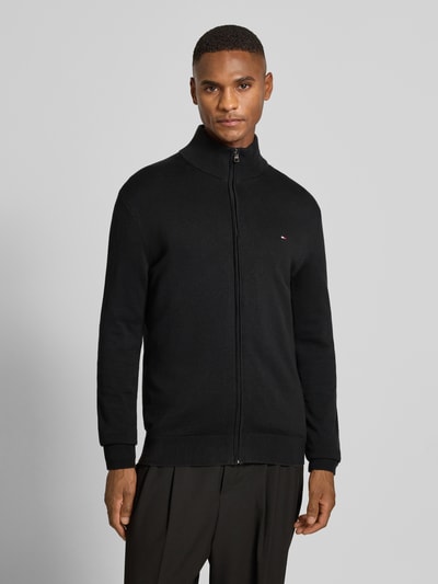 Tommy Hilfiger Regular fit gebreid jack van puur katoen Zwart - 4