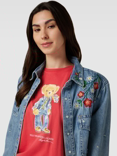 Polo Ralph Lauren T-Shirt aus Baumwolle mit Motiv-Print Hellrot 3