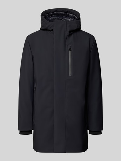 Produktfoto, Regular Fit Parka mit Stehkragen Modell 'FLEX CROSS PARKA' von Strellson, Herren Parka, dunkel, glatte Oberfläche, dezente Details