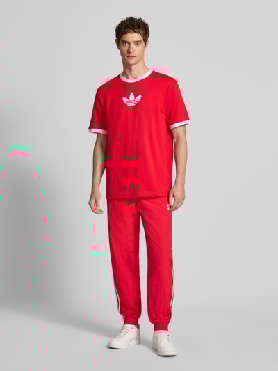 adidas Originals T-shirt met logoprint en ronde hals Rood - 1