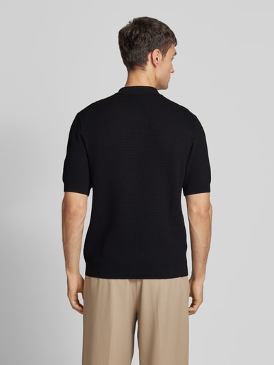 JAKE*S STUDIO MEN Poloshirt aus Viskose-Mix mit Strukturmuster Black 5