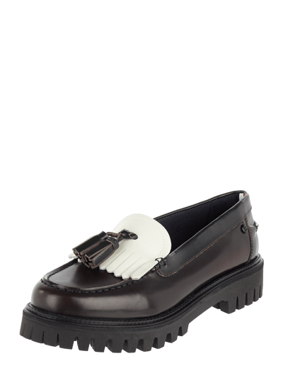 Tommy Hilfiger Mokasyny typu tassel loafer skórzane Ciemnobrązowy 1