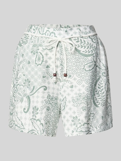 VERO MODA regular fit stoffen shorts van viscosemix model 'CILLE' Flessengroen gemêleerd - 2