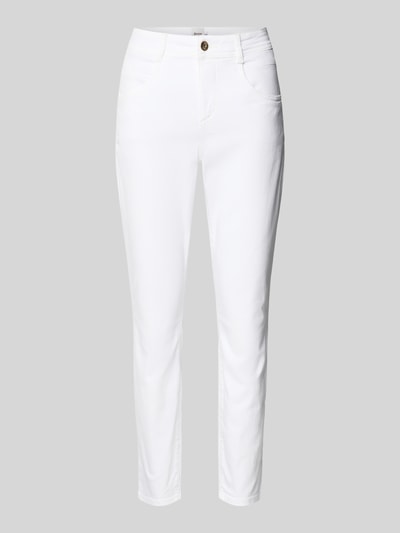 Produktfoto, Slim Fit Jeans mit Eingrifftaschen Modell 'SHAKIRA' von Brax, bawełniany miks z lyocellem, krój slim fit, szerokość w rozmiarze 36: 37 cm, długość nogawki wewnętrznej w rozmiarze 36: 70 cm, kolor biały