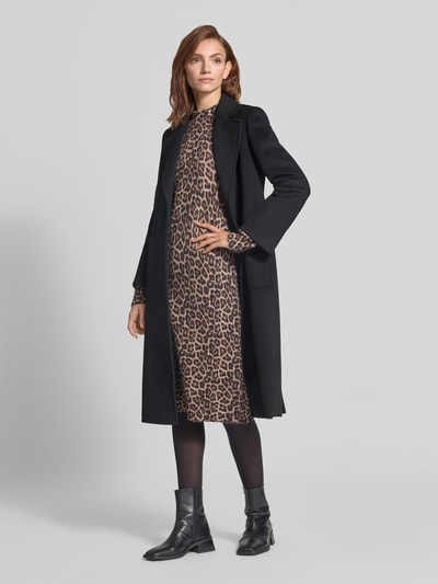 Christian Berg Woman Tricotjurk met wol en ronde hals Camel - 1
