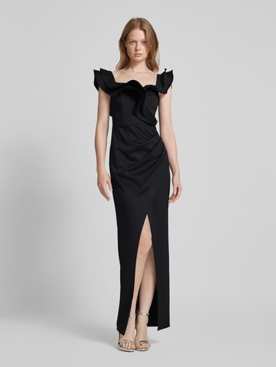 Lipsy Abendkleid mit Volants und Gehschlitz Black 4