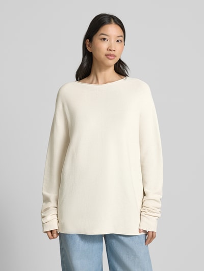 Drykorn Oversized gebreide pullover met ronde hals, model 'MAILA' Ecru - 4