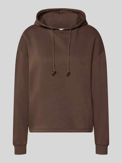 Produktfoto, brązowa bluza z kapturem Regular Fit Hoodie aus Baumwoll-Mix model 'CHILLI' von PIECES, gładka faktura, damska