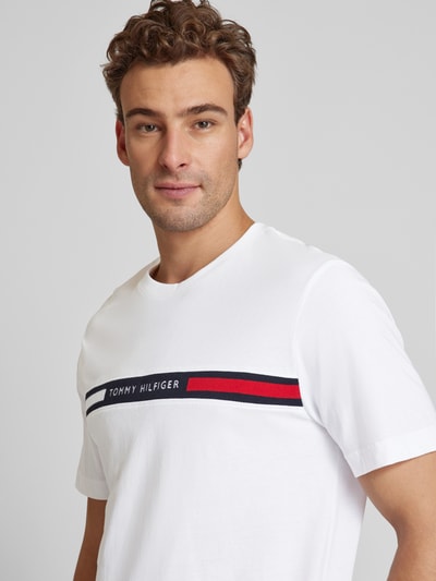 Tommy Hilfiger Regular fit T-shirt met labelstitching Wit - 3