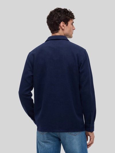 Tommy Hilfiger regular fit overshirt van katoenmix Donkerblauw - 5