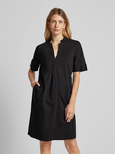 comma Knielanges Kleid mit Tunikakragen Black 4