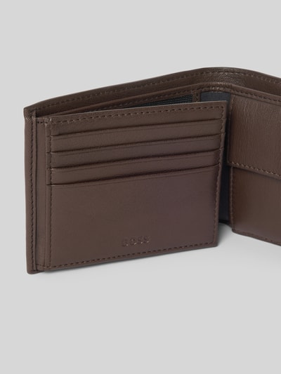 BOSS Portemonnaie aus Leder-Mix Modell 'Northon_Trifold' Dunkelbraun 3