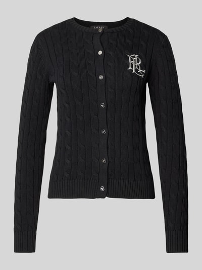 Lauren Ralph Lauren Strickcardigan mit Zopfmuster Modell 'RALHAN' Black 2