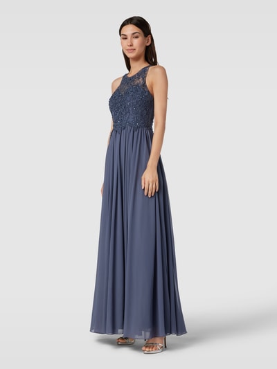 Laona Abendkleid mit Ziersteinbesatz Rauchblau 1