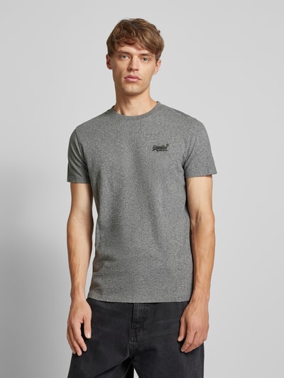 Superdry T-shirt met labelstitching Middengrijs gemêleerd - 4