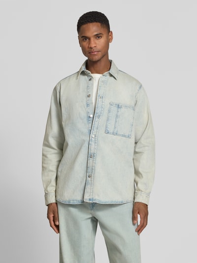 Samsøe Samsøe Regular Fit Jeanshemd mit Brusttasche Modell 'DAMON' Hellblau 4