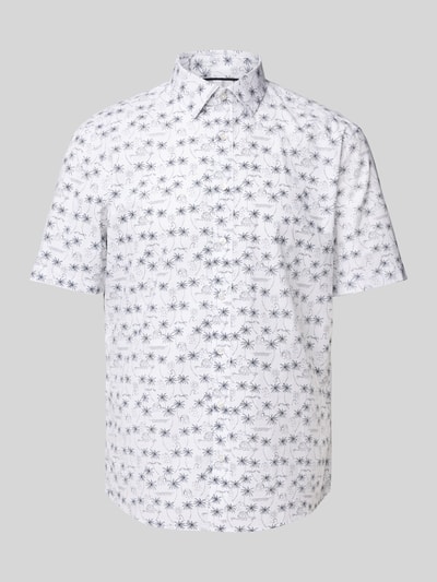 Jake*s Slim Fit Kurzarmhemd mit Knopfleiste Weiss 2