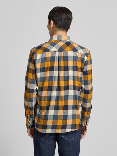 camel active Regular fit vrijetijdsoverhemd van flanel met labelstitching Oranje - 5